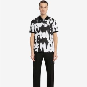 Alexander Mcqueen Graffiti Print Polo Size M NWT $550